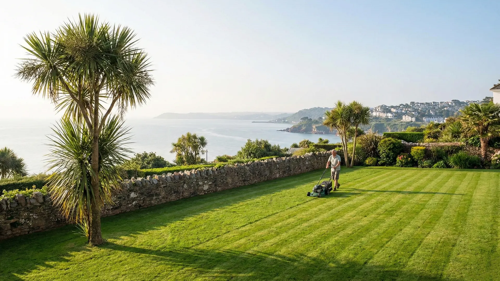 Healthy green lawn in Torquay garden